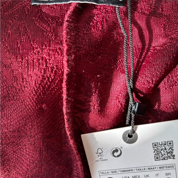 Zara Deep Red Burgundy Maxi Dress with Front Tie #4886 - Picture 6 of 6